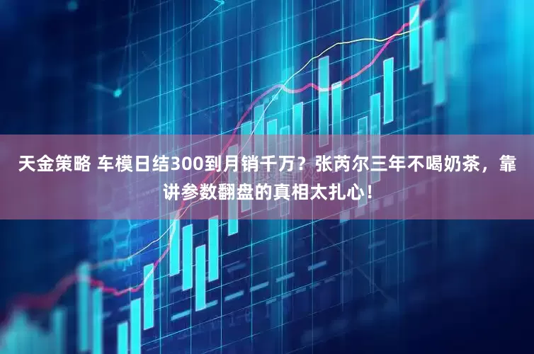 天金策略 车模日结300到月销千万？张芮尔三年不喝奶茶，靠讲参数翻盘的真相太扎心！